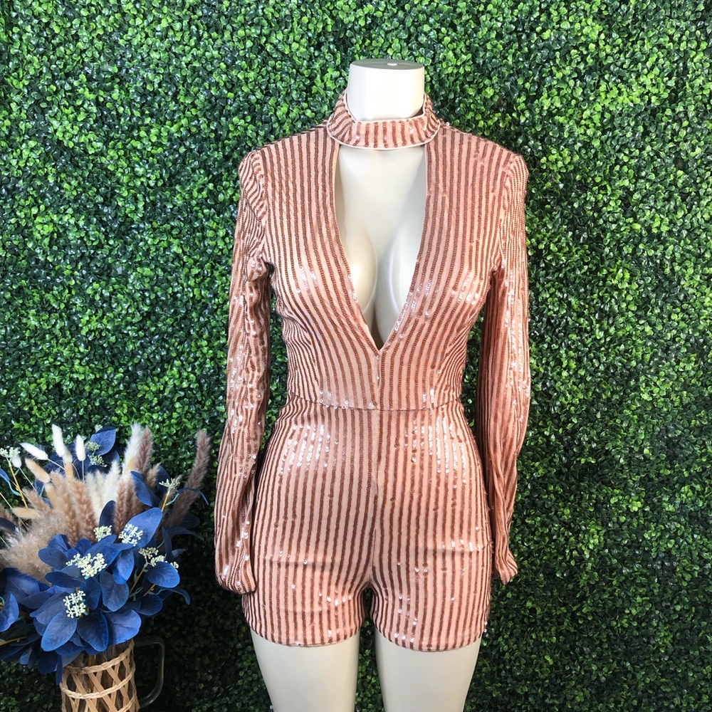 Sequin Setriped Romper